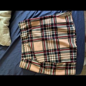 Plaid elastic skirt